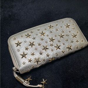 Jimmy Choo Gold Star-Studded Women's Clutch/Wallet
